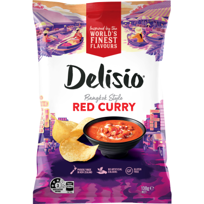 Bluebird Delisio Bangkok Style Red Curry Potato Chips 130g