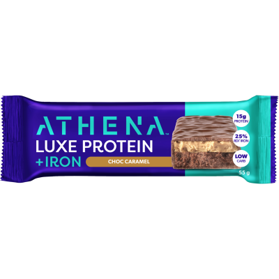 Athena Choc Caramel Luxe Protein Protein + Iron Bar 55g