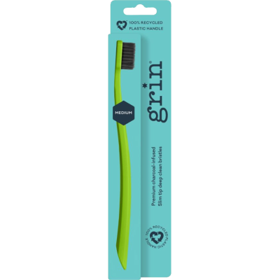 Grin Medium Lime Toothbrush 1pk