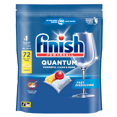 Finish Quantum All-In 1 Lemon Dishwasher Tablets 72pk