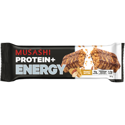 Musashi Peanut Butter Protein+ Energy Bar 58g