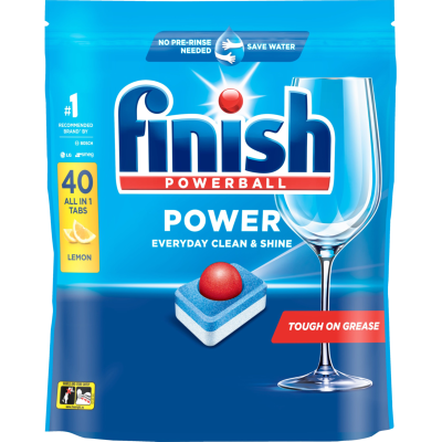 Finish Power All-In-1 Lemon Dishwasher Tablets 40pk