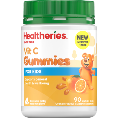 Healtheries Vit C Gummies for Kids Orange Flavour Gummy Bears 90pk