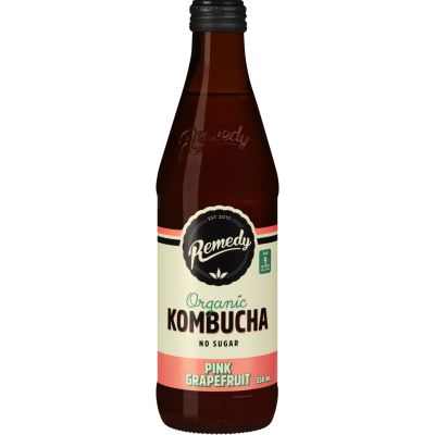 Remedy Pink Grapefruit Organic Kombucha 330ml