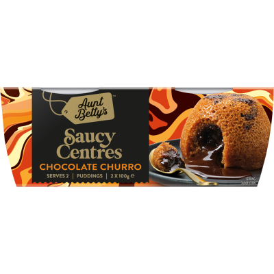 Aunt Betty's Saucy Centres Chocolate Churro Puddings 2 x 100g