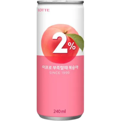 Lotte Peach Flavoured Soft Drink 240ml