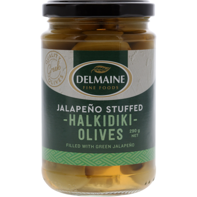 Delmaine Jalapeño Stuffed Halkidiki Olives 290g