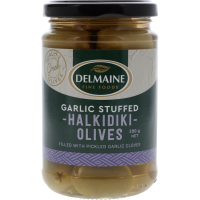 Delmaine Garlic Stuffed Halkidiki Olives 290g