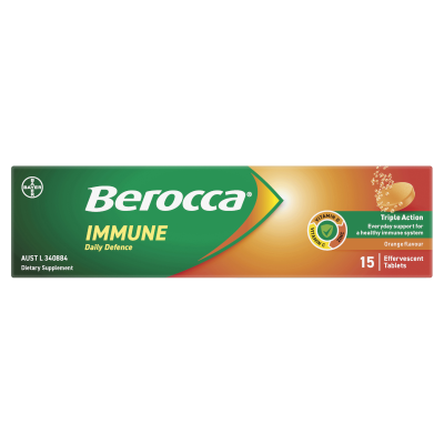 Berocca Immune Daily Defence Orange Flavour Effervescent Tablets 15pk