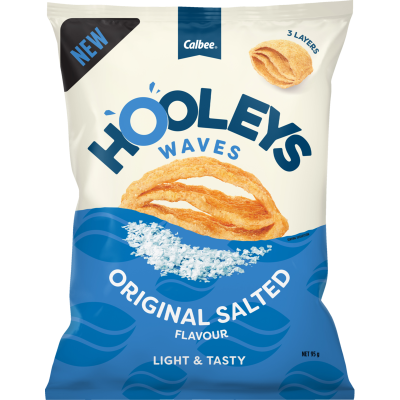 Calbee Hooleys Waves Original Salted Chips 95g