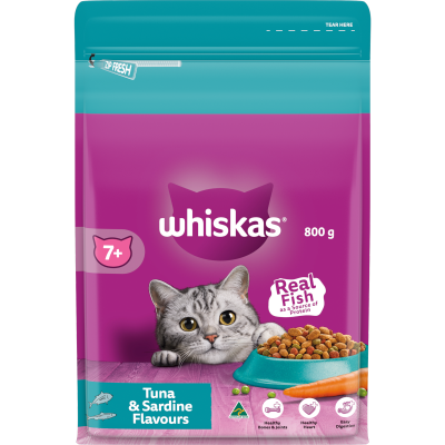 Whiskas Tuna & Sardine Flavours Adult Dry Cat Food 800g