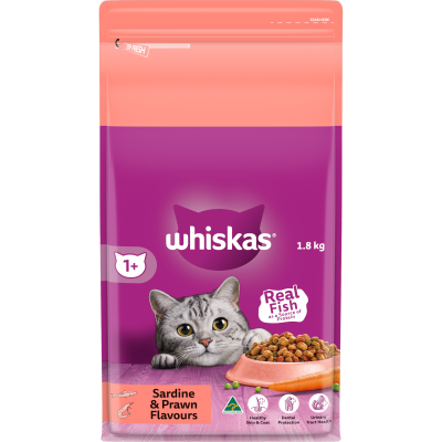 Whiskas Sardine & Prawn Flavours Dry Cat Food 1.8kg