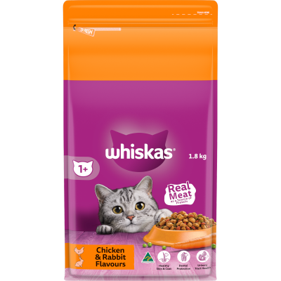 Whiskas Chicken & Rabbit Flavours Adult Dry Cat Food 1.8kg