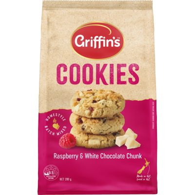 Griffin's Raspberry & White Chocolate Chunk Cookies 200g