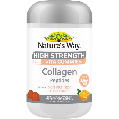 Nature's Way High Strength Collagen Orange Flavoured Adult Vita Gummies 50pk