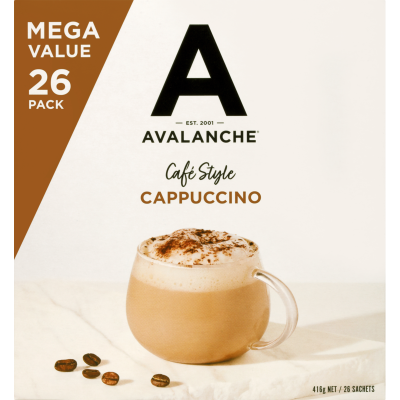 Avalanche Cafe Style Cappuccino Coffee Sachets 26 x 16g