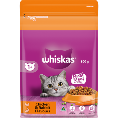 Whiskas Chicken & Rabbit Flavours Adult Dry Cat Food 800g