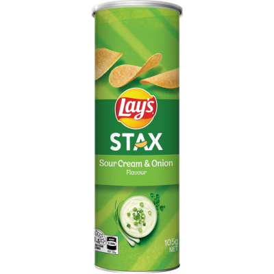Lay's Stax Sour Cream & Chives Potato Chips 105g