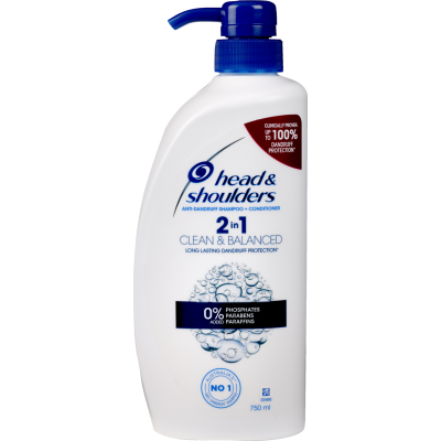 Head & Shoulders Clean & Balanced Anti-dandruff Shampoo + Conditioner 750ml