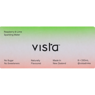 Vista Raspberry & Lime Sparkling Water 8 x 330ml