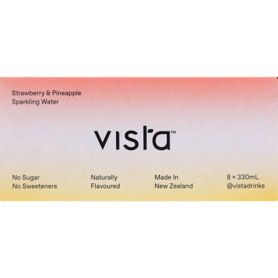 Vista Strawberry & Pineapple Sparkling Water 8 x 330ml
