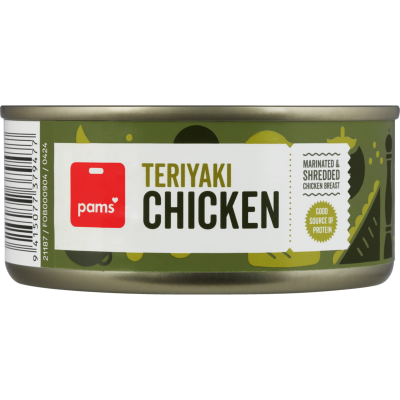 Pams Teriyaki Marinated & Shredded Chicken Breast 160g