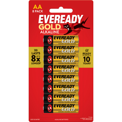 Eveready Alkaline AA Gold Batteries 8pk