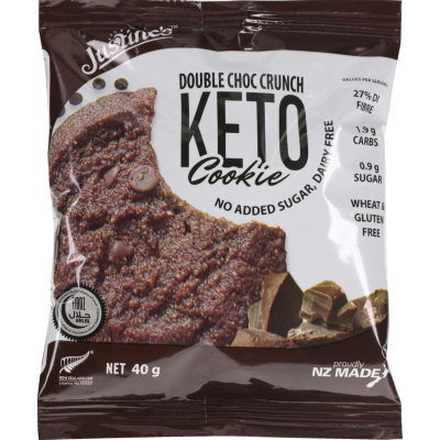 Justine's Double Choc Crunch Keto Cookie 40g