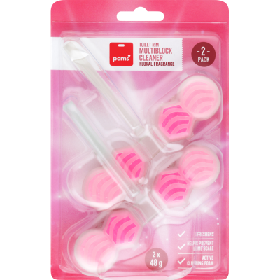 Pams Floral Fragrance Toilet Rim Multiblock Cleaner 2pk
