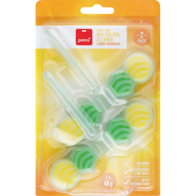 Pams Lemon Fragrance Toilet Rim Multiblock Cleaner 2pk