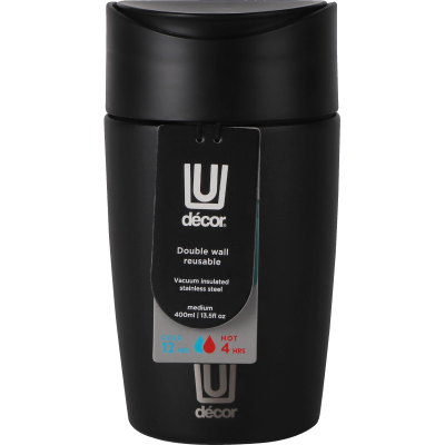 Decor Double Wall Stainless Steel Medium Travel Cup 400ml