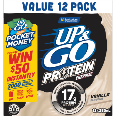 Sanitarium Up & Go Protein Energize Vanilla Liquid Breakfast 3l