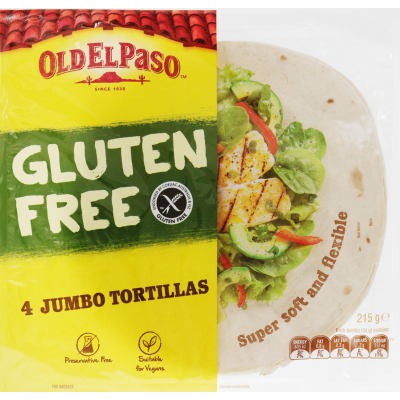 Old El Paso Gluten Free Jumbo Tortilla 215g