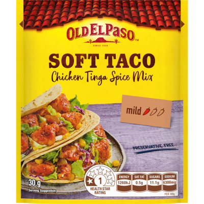 Old El Paso Soft Taco Chicken Tinga Spice Mix 35g