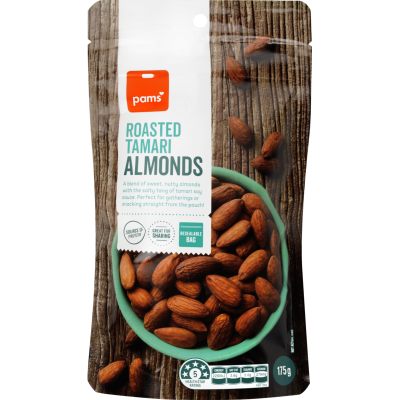 Pams Roasted Tamari Almonds 175g