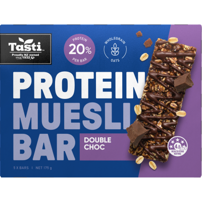 Tasti Double Choc Protein Muesli Bar 5 x 35g