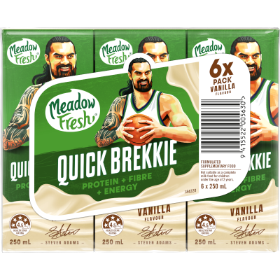 Meadow Fresh Quick Brekkie Vanilla Flavour UHT Milk 6 x 250ml