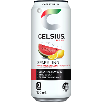 Celsius Watermelon Lemonade Flavour Sparkling Energy Drink 330ml