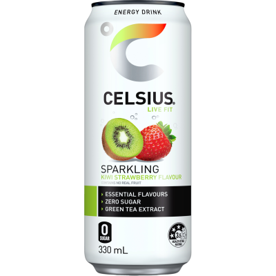 Celsius Kiwi Strawberry Flavour Sparkling Energy Drink 330ml