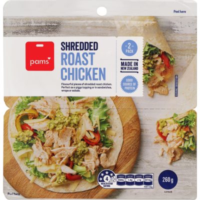 Pams Shredded Roast Chicken 260g