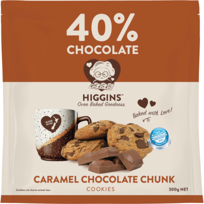 Higgins 40% Chocolate Caramel Chocolate Chunk Cookies 300g