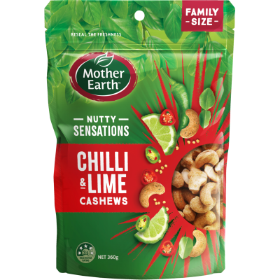 Mother Earth Nutty Sensations Chilli & Lime Cashews 360g