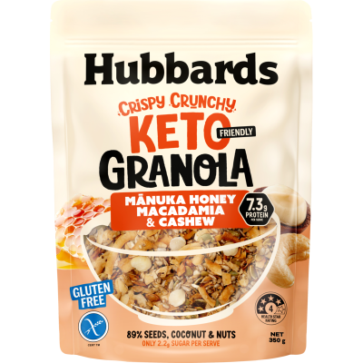 Hubbards Crispy Crunchy Keto Manuka Honey Macadamia & Cashew Granola 350g