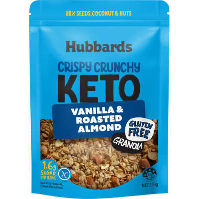 Hubbards Crispy Crunchy Keto Vanilla & Roasted Almond Granola 350g
