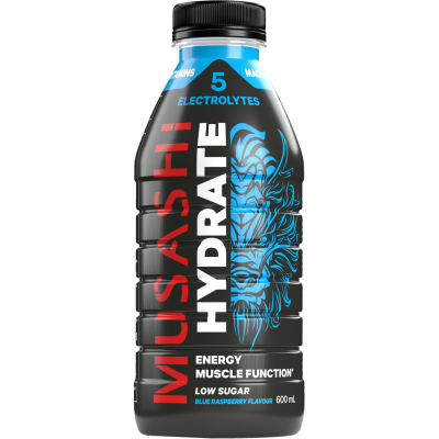Musashi Hydrate Blue Raspberry Energy Drink 600ml