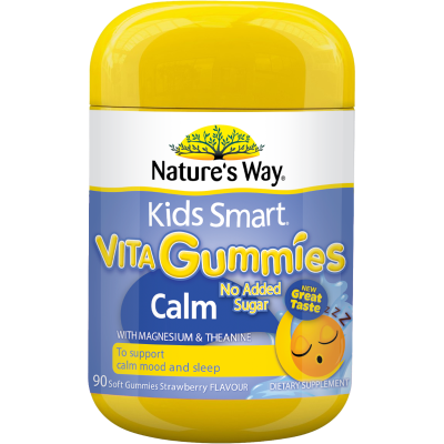 Natures Way Kids Smart Calm Berry Flavour Soft Vita Gummies 90pk