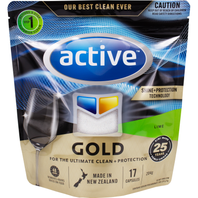 Active Gold Lime Auto Dishwash Capsules 17pk