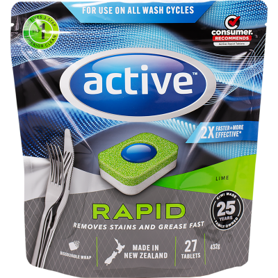 Active Rapid Lime Auto Dishwash Tablets 27pk