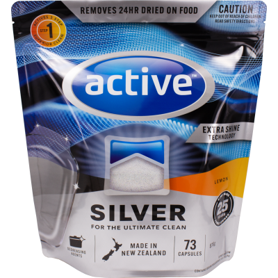 Active Silver Lemon Auto Dishwash Capsules 73pk