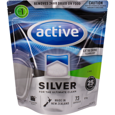 Active Silver Lime Auto Dishwash Capsules 73pk